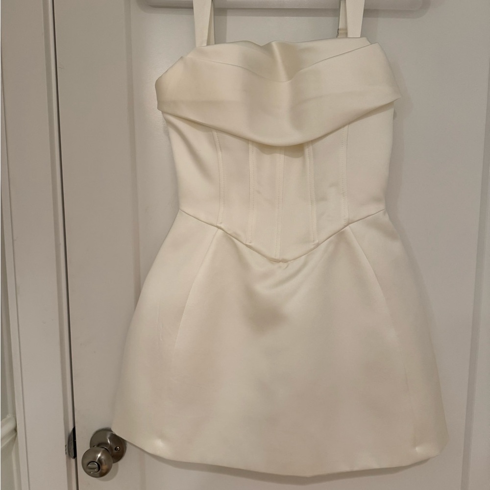 Meshki Isabell Corset Ivory Satin Dress